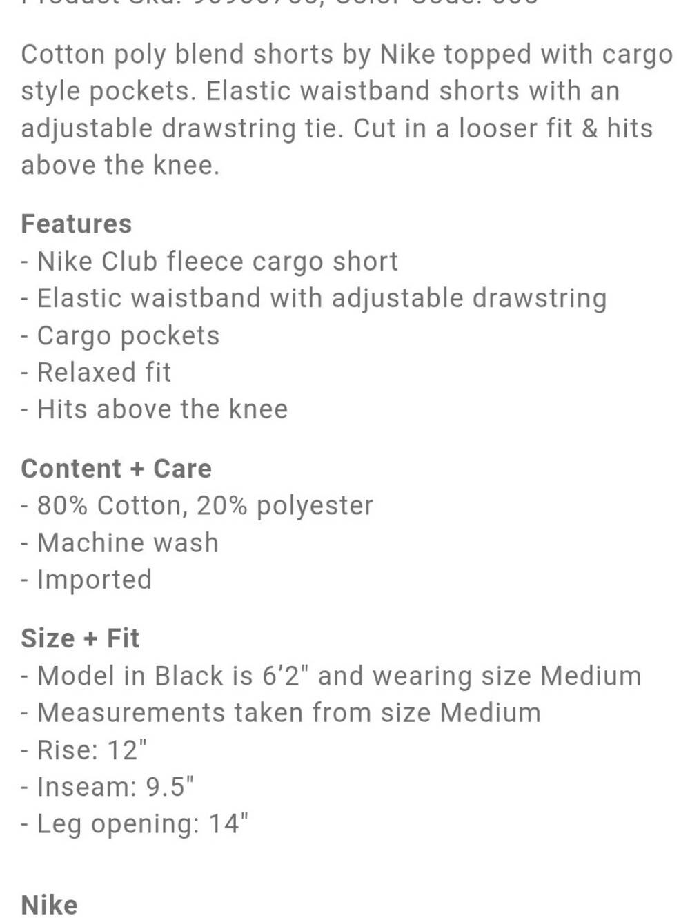 NWT Mens Nike Cargo Short - Picture 5 of 5